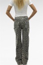 jeans elasticizzato wide leg leopard
